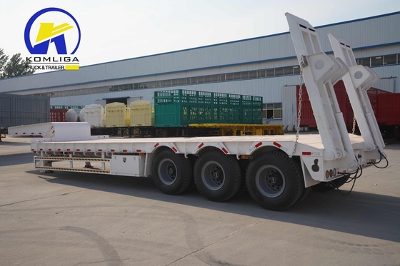 60 toneladas 3 ejes Lowboy/Low Deck/Lowbed/Low Bed Truck Semirremolque con suspensión mecánica