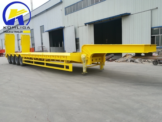 4 ejes Transporte de equipos pesados Cargador de lecho bajo Remolque de camión para el borde del semirremolque 8.0-20