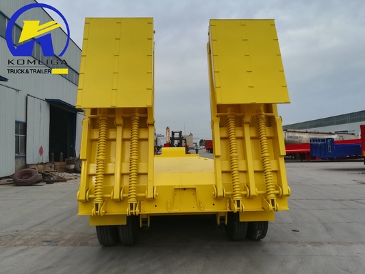 4 ejes Transporte de equipos pesados Cargador de lecho bajo Remolque de camión para el borde del semirremolque 8.0-20