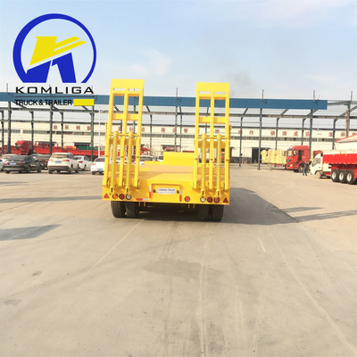 Suspensión mecánica 40FT de 3 ejes Semirremolque de banco plano/bajo para contenedores/máquinas