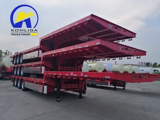 Camión de excavadora de 2-3 ejes de 40-60 toneladas Semi Lowboy de cama baja Semi remolque para transporte