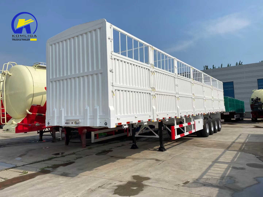 Semiremolque de pared lateral de 4 ejes con válvula Wabco para el transporte de animales