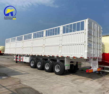 Semiremolque de pared lateral de 4 ejes con válvula Wabco para el transporte de animales