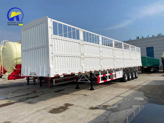 Semiremolque de pared lateral de 4 ejes con válvula Wabco para el transporte de animales