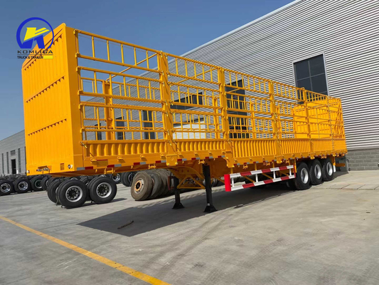 Camión semi-remolque de 3 ejes 40FT Contenedor de pared lateral con viga principal Q345b Acero en el mejor de los casos