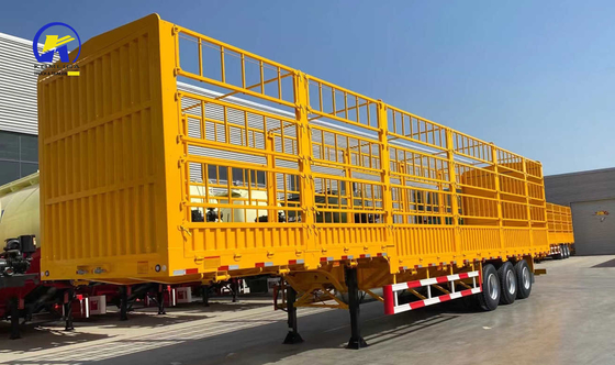 Camión semi-remolque de 3 ejes 40FT Contenedor de pared lateral con viga principal Q345b Acero en el mejor de los casos