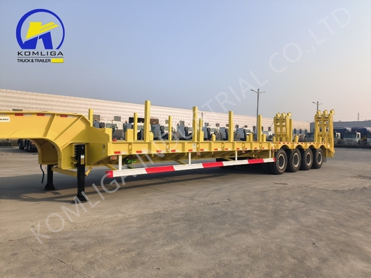 60 80 100 toneladas Semi remolque Lowboy con 7000-8000 mm de base de ruedas y neumáticos 15/80/22.5
