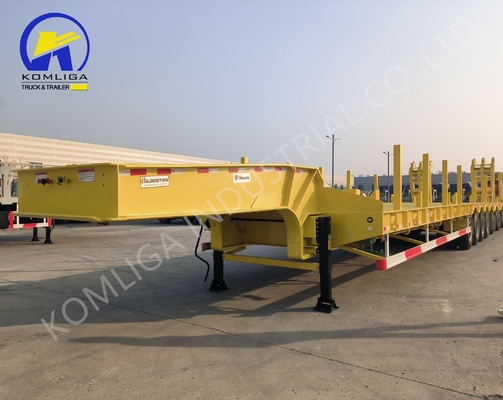 60 80 100 toneladas Semi remolque Lowboy con 7000-8000 mm de base de ruedas y neumáticos 15/80/22.5