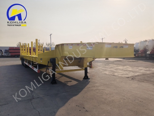 60 80 100 toneladas Semi remolque Lowboy con 7000-8000 mm de base de ruedas y neumáticos 15/80/22.5