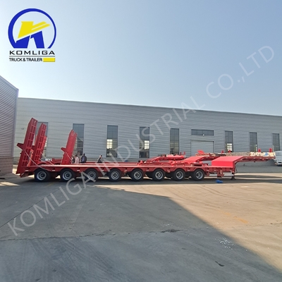 Semiremolque de cama baja de 4 mm de plataforma de múltiples ejes 60 80 100 toneladas para transporte pesado