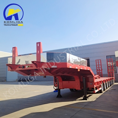 Capacidad de carga de 80T Múltiples ejes de cama baja para camiones de carga baja para clientes