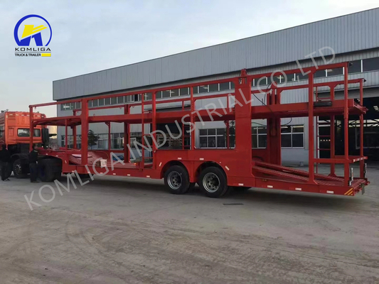 Q345b Remolques automáticos de doble cubierta con viga principal de acero al carbono para el transporte de automóviles