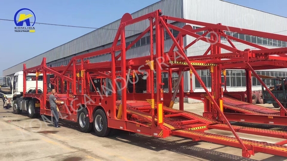Clasificación de trabajo pesado 3 Transporte de vehículos de carga por eje Semitráiler de camión con elevación hidráulica