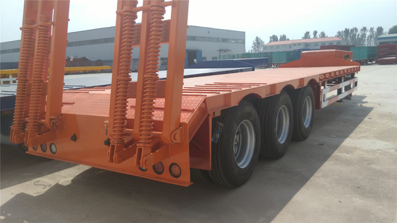 40-100 toneladas de carga útil Semi remolque de cama baja con rampa Rampa de carga pesada y usado