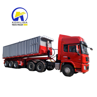 Trailers hidráulicos de cajas de descarga de utilidad con 90 W mm*13 espesor mm*10 capas de hoja de resorte