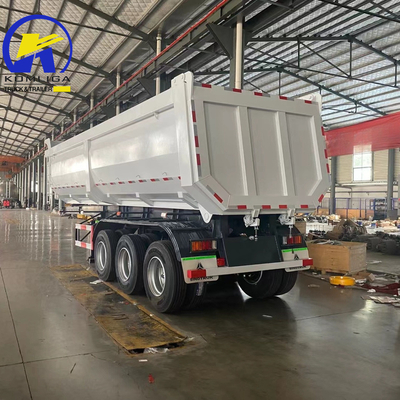 60 Carga útil 3 Ejes 35 Cbm 40m3 45m3 Remolque de inclinación hidráulica de extremo trasero Minería