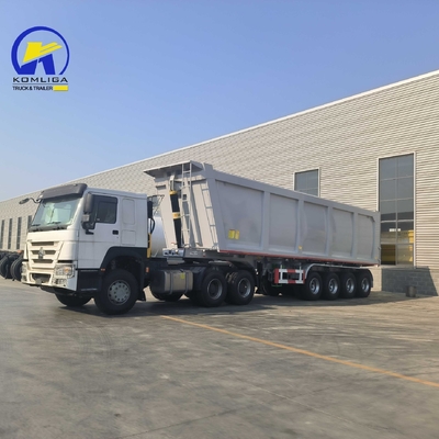 Semirremolque de descarga de 50 t con base de ruedas de 7000-8000 mm y certificación GCC