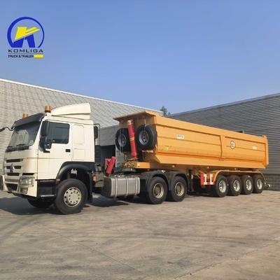 10000x2500x3800mm Sinotruk Dump Trailer con dispositivo de elevación frontal y suspensión de brazo cruzado