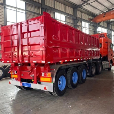Remolque trasero de descarga lateral con 3-6 ejes y sistema hidráulico Hyva