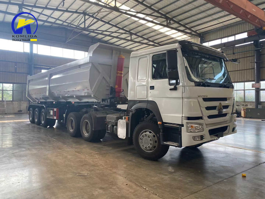 Sinotruk Dump Tipper Cargo de 3 ejes camión pesado de cama plana semirremolque con eje Fuwa/BPW