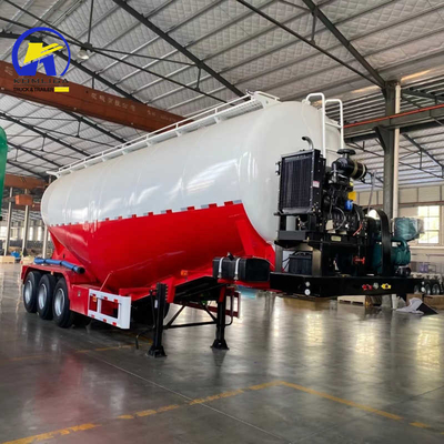 3/4 Ejes Material de cemento a granel de polvo seco Cisterna Semi camión Remolque con motor diesel