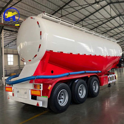 3/4 Ejes Material de cemento a granel de polvo seco Cisterna Semi camión Remolque con motor diesel