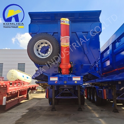 Fuwa/BPW Ejes Semirremolque de cama plana para trabajos pesados 40cbm 45cbm Remolque de descarga con remate