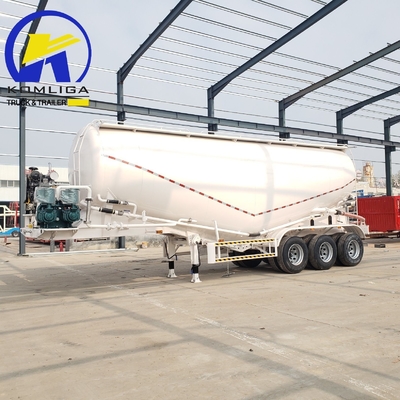 3 Eje 40/50 Cbm Descarga en el fondo/Descarga de cemento a granel/ ceniza de mosca/tierra/tanque de transporte de material de pólvora/semirremolque de petrolero