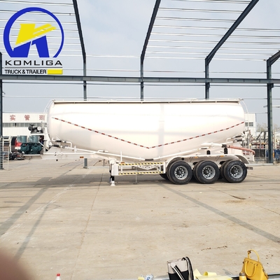 3 Eje 40/50 Cbm Descarga en el fondo/Descarga de cemento a granel/ ceniza de mosca/tierra/tanque de transporte de material de pólvora/semirremolque de petrolero