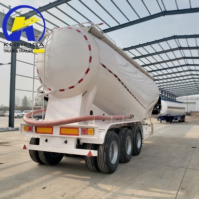 3 Eje 40/50 Cbm Descarga en el fondo/Descarga de cemento a granel/ ceniza de mosca/tierra/tanque de transporte de material de pólvora/semirremolque de petrolero