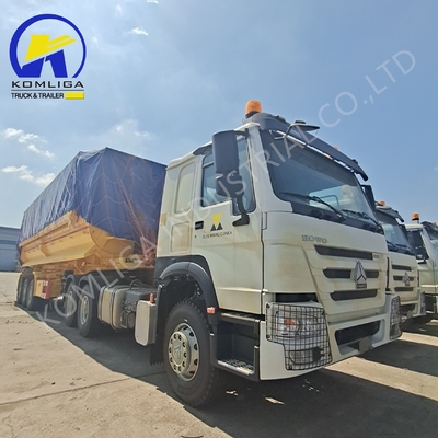 Pista de acero 1820mm U forma trasera camión hidráulico de descarga de tiros semirremolque 35cbm 3 ejes