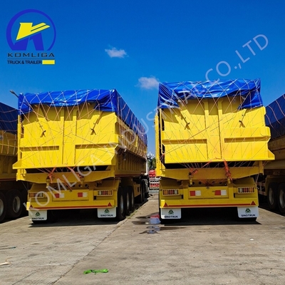 Pista de acero 1820mm U forma trasera camión hidráulico de descarga de tiros semirremolque 35cbm 3 ejes