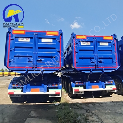 Solicitud personalizada de 3 ejes traseros camión hidráulico con remolque para Rusia