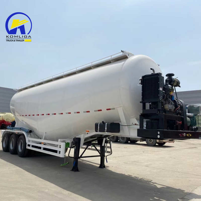 3 Ejes 50tons 40cbm Silo Cemento en bruto seco Cisterna de polvo de cemento Semirremolques a Rusia / Kazajstán