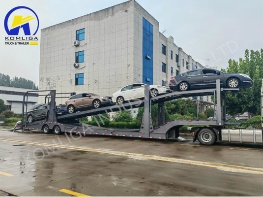 Capacidad de carga de 80T Semiremolque de transporte de automóviles certificado por el CCG para el transporte a Uzbekistán